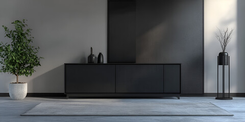 Minimalistic TV Setup with Shadow Play