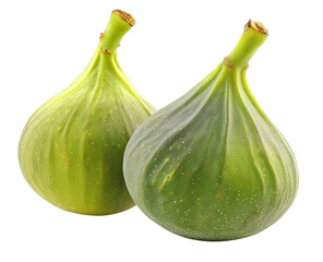 Fototapeta premium Capture the natural beauty and detail of fresh green figs with this high-quality image, featuring two whole figs isolated on a transparent background. 