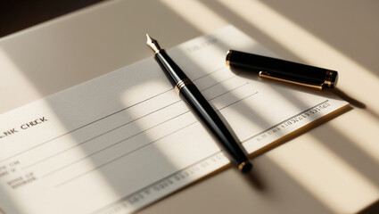 Blank bank check template