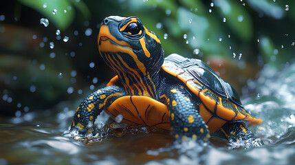 illustration of a cute baby turtle