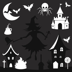 Halloween house and bats