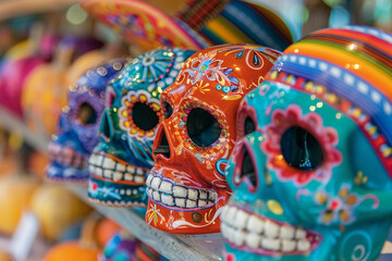 Beautiful greeting card with bright holiday composition for happy to joy celebrate dia de muertos