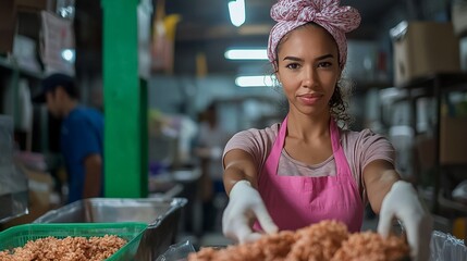 Confident and Friendly Female Entrepreneur Selling Fresh Local Produce from Her Market Stall in a Southeast Asian Community  She Represents the Spirit of Small Business Independence and Empowerment