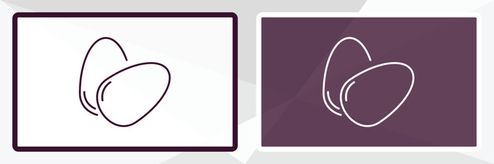eggs outline icon. Linear vector from kitchen concept. Thin line white and black eggs icon isolated on white and dark background