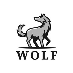 Elegant Standing Wolf Logo Design