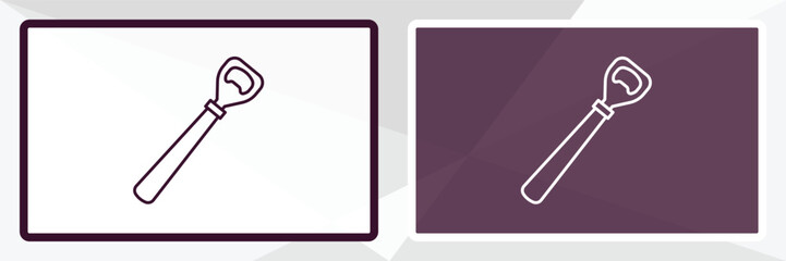 bottle opener outline icon. Linear vector from kitchen concept. Thin line white and black bottle opener icon isolated on white and dark background