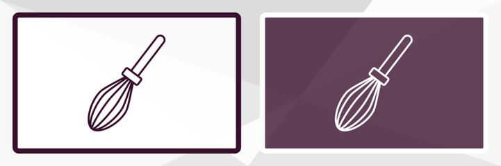 beater outline icon. Linear vector from kitchen concept. Thin line white and black beater icon isolated on white and dark background