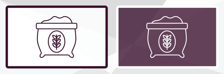 flour outline icon. Linear vector from kitchen concept. Thin line white and black flour icon isolated on white and dark background