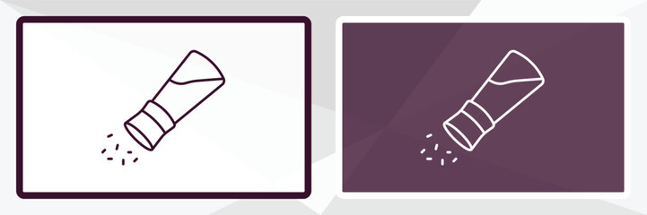 seasoning outline icon. Linear vector from kitchen concept. Thin line white and black seasoning icon isolated on white and dark background