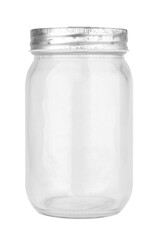 Empty glass bottle isolated on white background