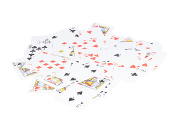 Deck of cards spread out pile gambling