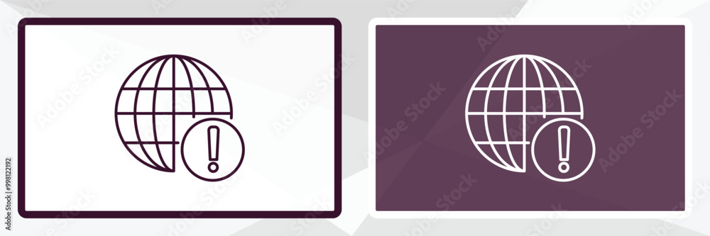 Poster connection error outline icon. linear vector from internet security concept. thin line white and bla