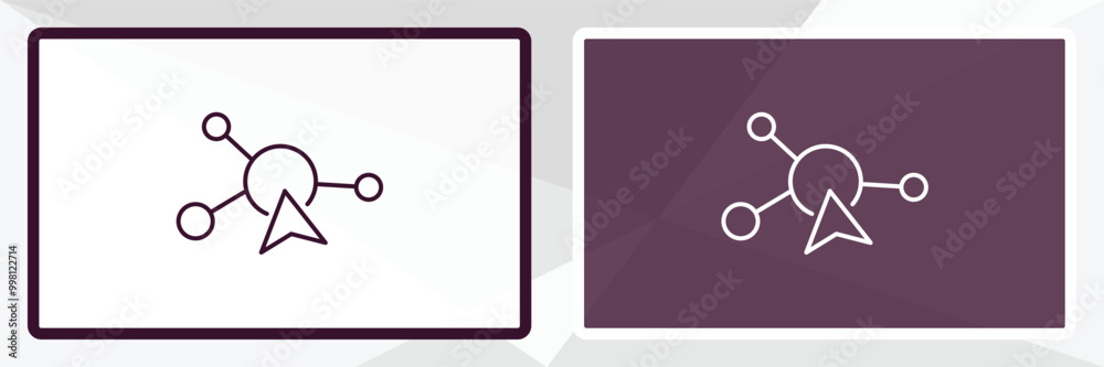 Poster interactive outline icon. linear vector from internet security concept. thin line white and black in