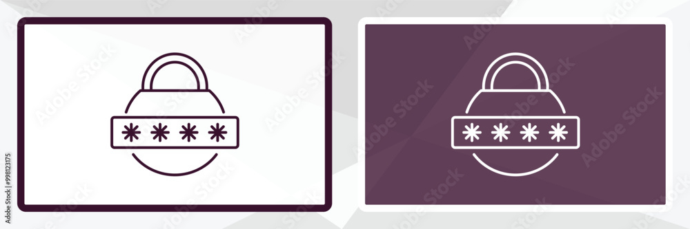 Poster password outline icon. linear vector from internet security concept. thin line white and black passw