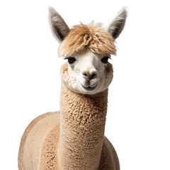 Obraz premium close up of a alpaca with transparent background PNG and JPEG image