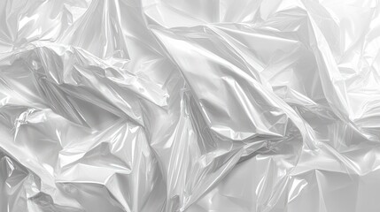 Obraz premium set / collection of transparent plastic wrap texture overlay effect. polyethylene wrapping stretch film background. Shrink crumpled plastic sleeve surface. Vector illustration