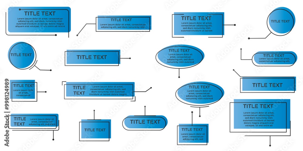 Fototapete сallouts titles set. futuristic callouts template hud. digital line text frame boxes. set of templat