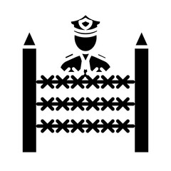 Fototapeta premium Border Patrol glyph icon