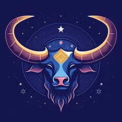 Fototapeta premium logo du signe astrologique du taureau, illustration ia
