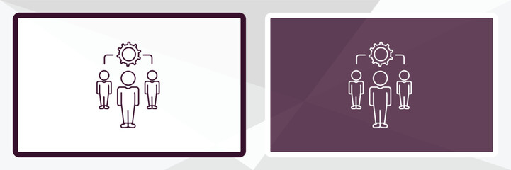 teamwork outline icon. Linear vector from human resources concept. Thin line white and black teamwork icon isolated on white and dark background