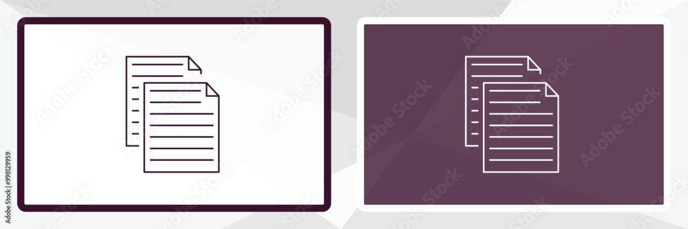 Poster files outline icon. linear vector from human resources concept. thin line white and black files icon
