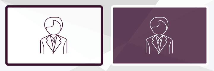 employee outline icon. Linear vector from human resources concept. Thin line white and black employee icon isolated on white and dark background