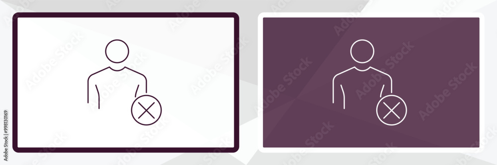Poster remove user outline icon. linear vector from human resources concept. thin line white and black remo