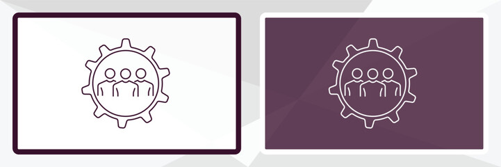 human resources outline icon. Linear vector from human resources concept. Thin line white and black human resources icon isolated on white and dark background