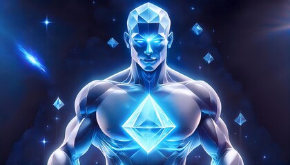 A strong man with a crystal inside him.