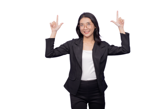 Asian Business Woman Wearing a Black Suit
