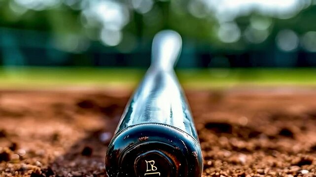 a baseball bat  on  the field