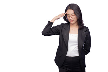Asian Business Woman Wearing a Black Suit