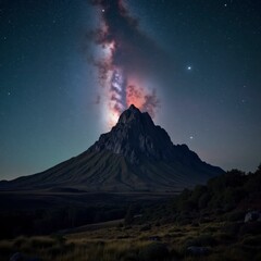 Fototapeta premium volcano in the night