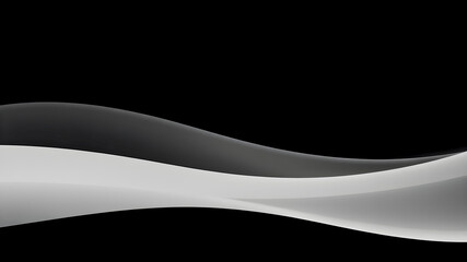 Fototapeta premium Black and white abstract wavy background. 