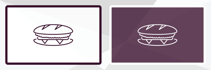 sandwich outline icon. Linear vector from hotel concept. Thin line white and black sandwich icon isolated on white and dark background