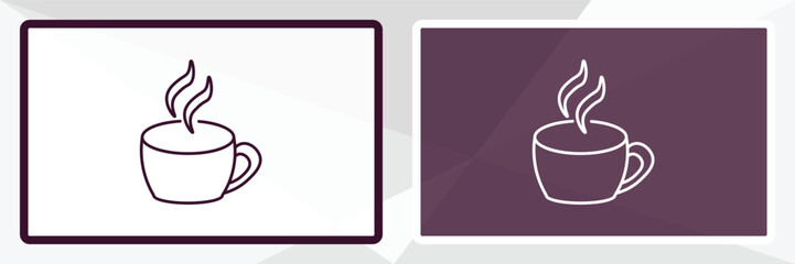 coffee outline icon. Linear vector from hotel concept. Thin line white and black coffee icon isolated on white and dark background