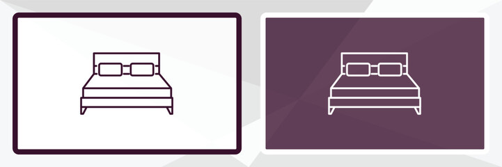beds outline icon. Linear vector from hotel concept. Thin line white and black beds icon isolated on white and dark background