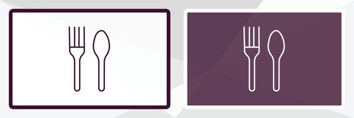 cutlery outline icon. Linear vector from hotel concept. Thin line white and black cutlery icon isolated on white and dark background