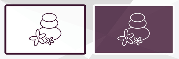 hot stones outline icon. Linear vector from hotel concept. Thin line white and black hot stones icon isolated on white and dark background