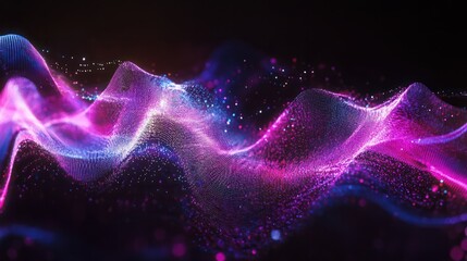 Abstract Sound waves. Frequency audio waveform, music wave HUD interface elements, voice graph signal cyberpunk, Generative ai