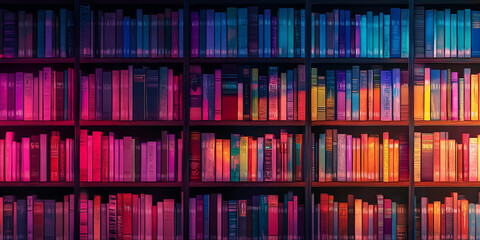Colorful Home Library with Modern Decor