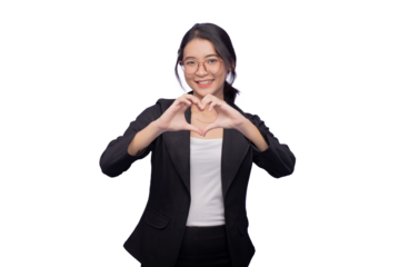 Asian Business Woman Wearing a Black Suit