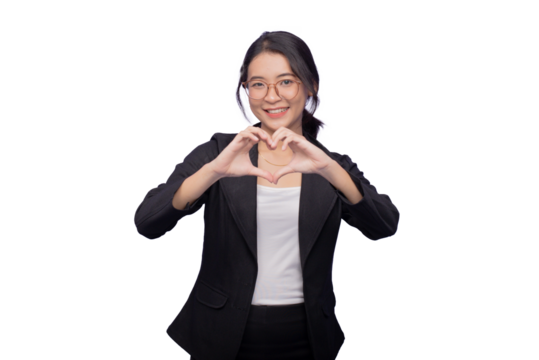 Asian Business Woman Wearing a Black Suit