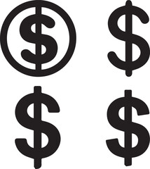 silhouette of clean vector money isolated on white background	