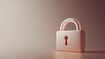Fototapeta premium 3D padlock set against a pinkish background, cybersecurity and data protection concept