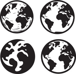 Obraz premium silhouette of clean vector earth isolated on white background 