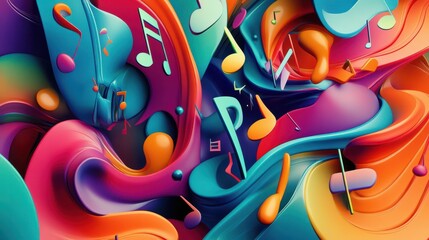Obraz premium colorful music background with note