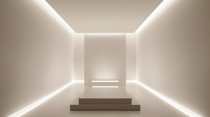 An empty white room with a window, showcasing minimalist design and open space	