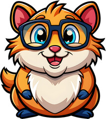 Naklejka premium Endearing Cartoon Hamsters Perfect for Crafts. 