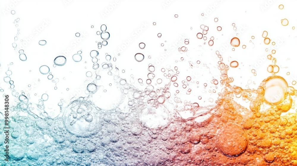 Canvas Prints Abstract Background of Air Bubbles in Liquid with White Background